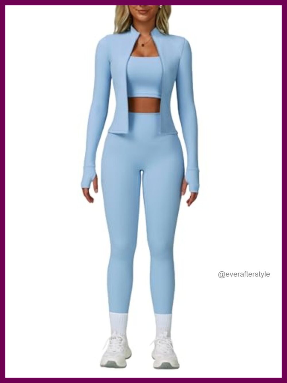 2 Piece Tracksuit Zip Jacket High Waist Leggings